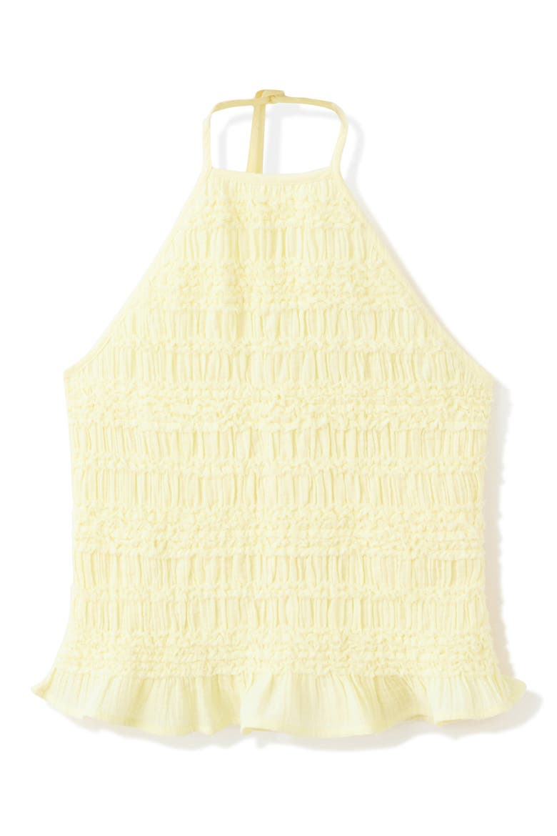 Crinkle Halter Camisole, Alternate, color, PASTEL YELLOW
