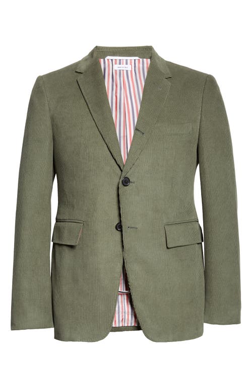 Thom Browne Fit 1 Classic Corduroy Sport Coat In Green