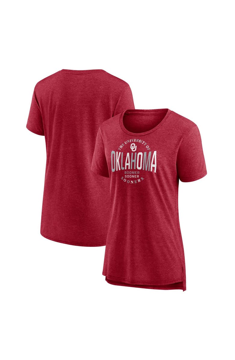 FANATICS Women's Fanatics Crimson Oklahoma Sooners True Classics Break It Down Tri-Blend T-Shirt, Alternate, color, Crimson