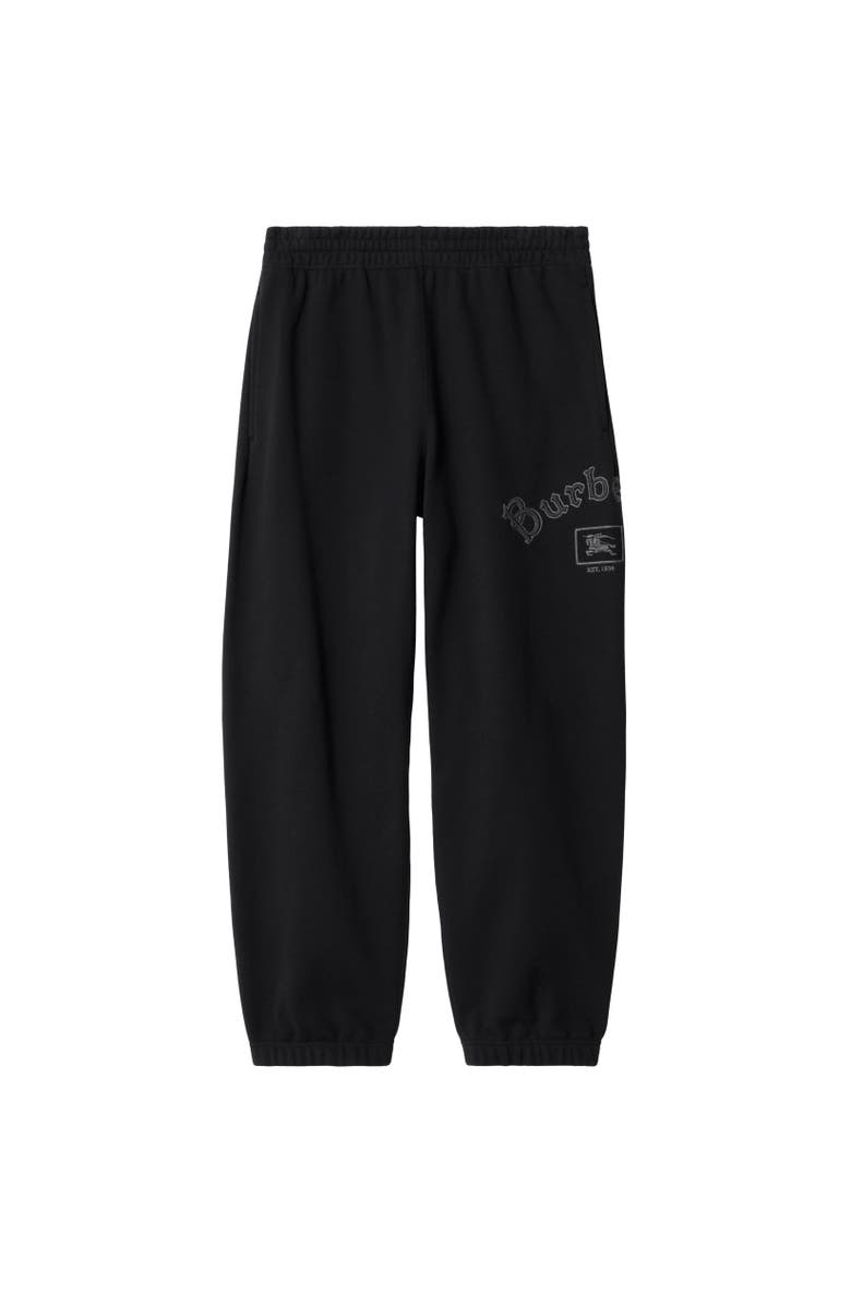 Burberry Gothic Logo Cotton Jogging Pants, Alternate, color, Black