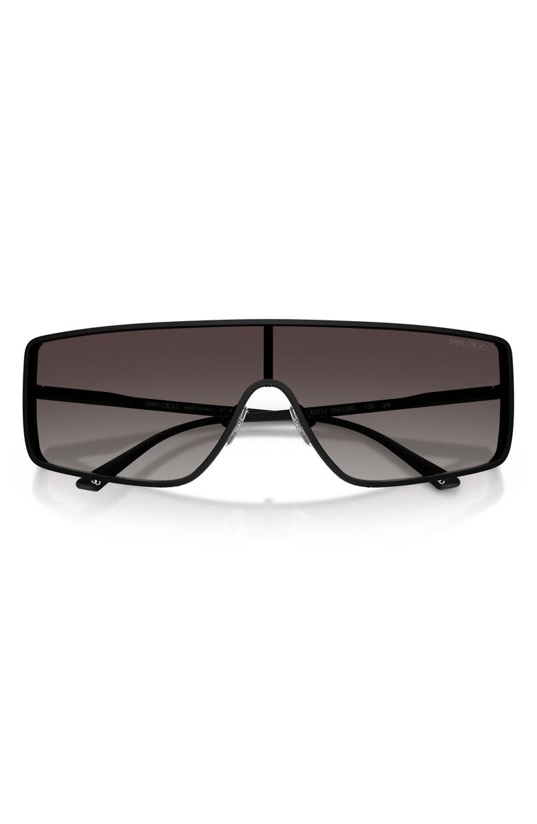 Jimmy Choo 140mm Gradient Rectangular Shield Sunglasses, Alternate, color, Matte Black / Grey Gradient