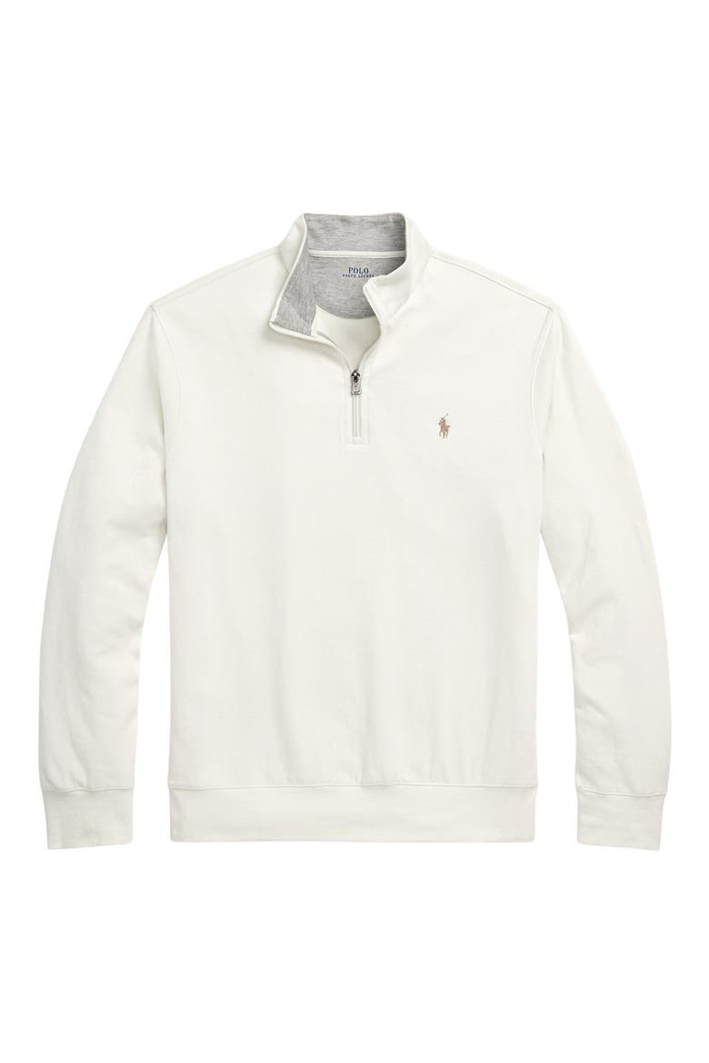Lux Heathered Quarter Zip Pullover, Alternate, color, PARCHMENT CREAM/C8634