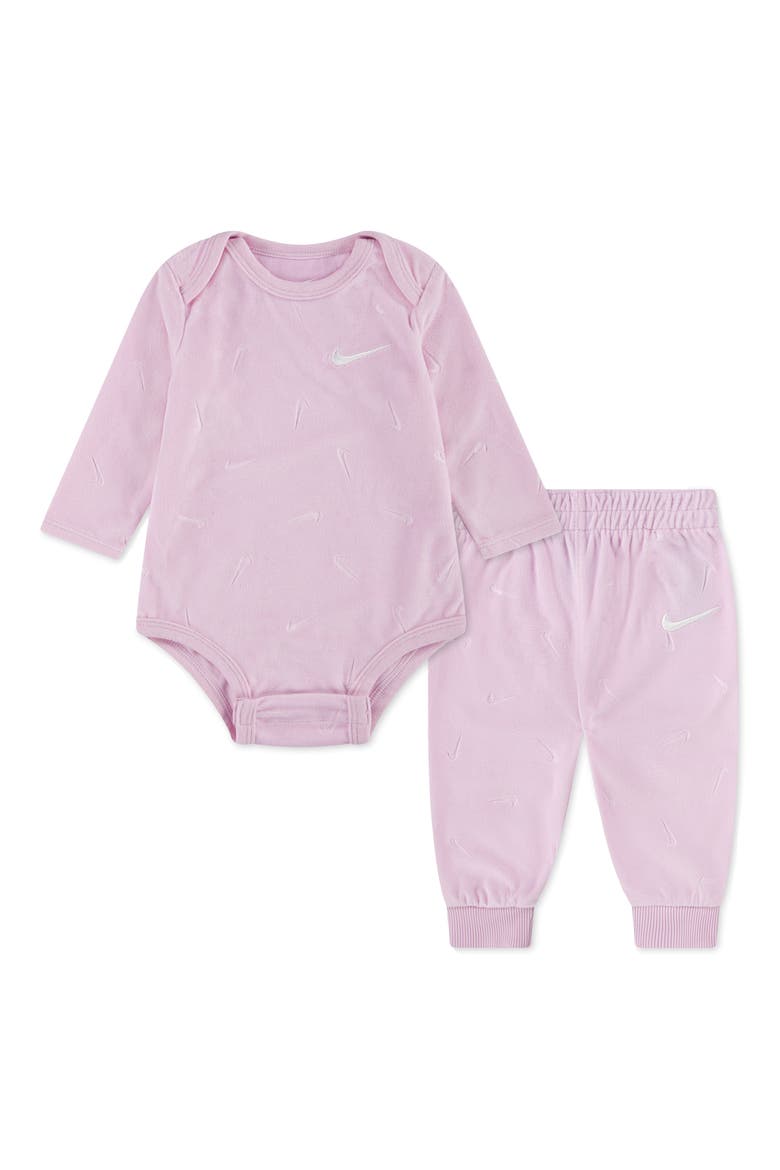 New Impressions Bodysuit & Joggers Set, Main, color, PINK FOAM