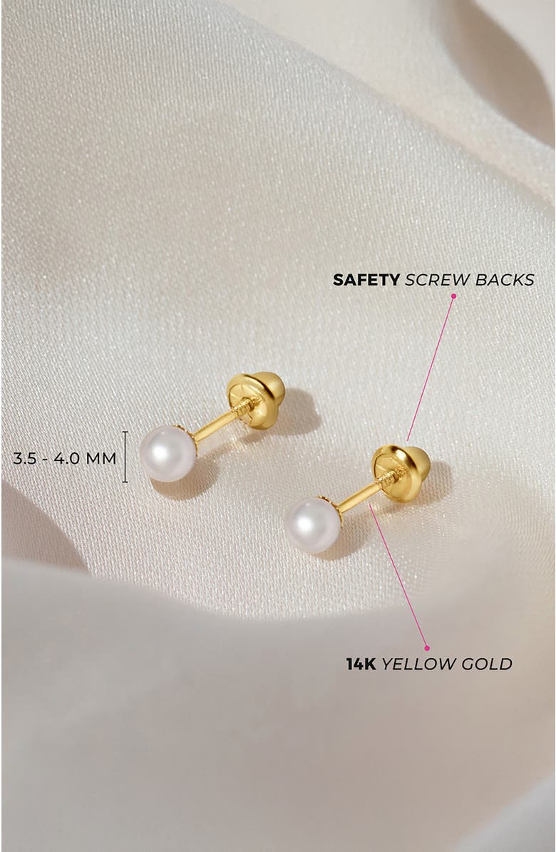 In Season Jewelry 14k Classic Cultured Pearl Earrings, Alternate, color,