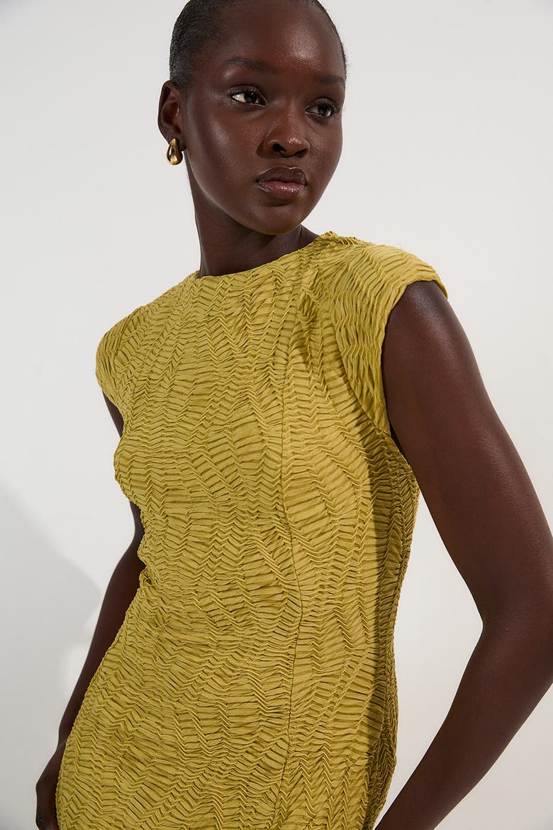 Sleeve Trim Detail Jersey Maxi Dress, Alternate, color, Chartreuse