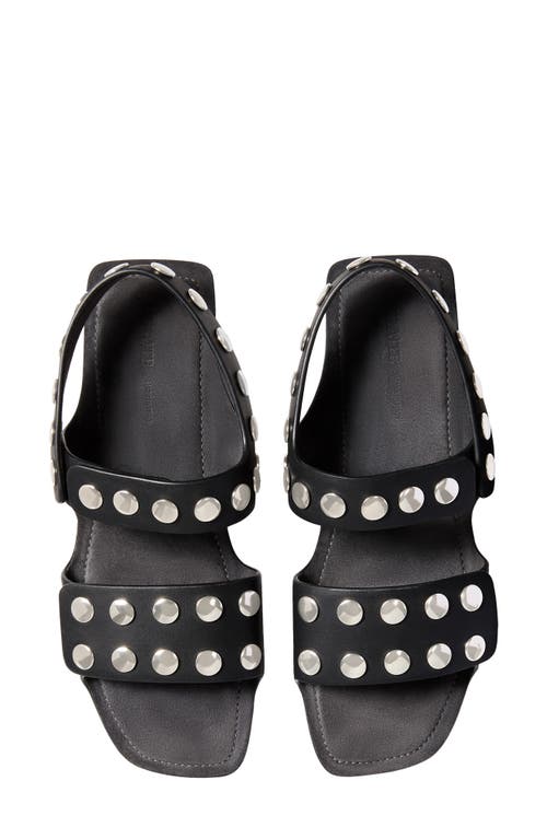 Khaite Boden Silver Studded Leather Sandals In Black