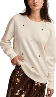 Lucky Brand Valentine Heart Crewneck Sweatshirt