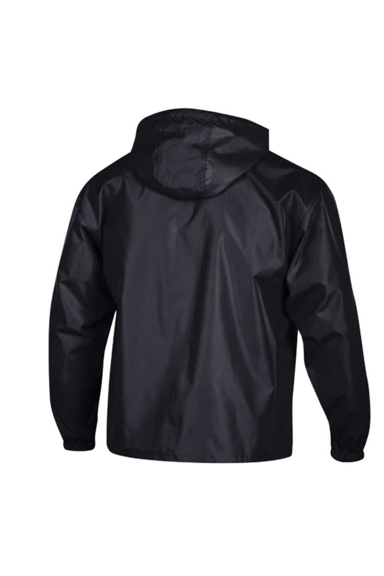 Men's Champion Black New Orleans Saints Packable Hooded Windbreaker Half-Zip Jacket, Alternate, color, Black