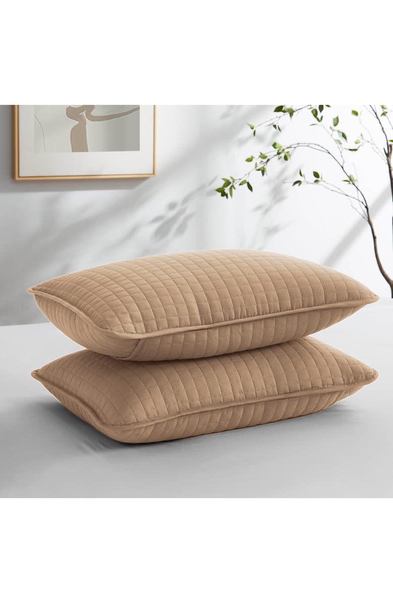 SOUTHSHORE FINE LINENS Vilano Oversize California King Quilt Set, Alternate, color, Taupe