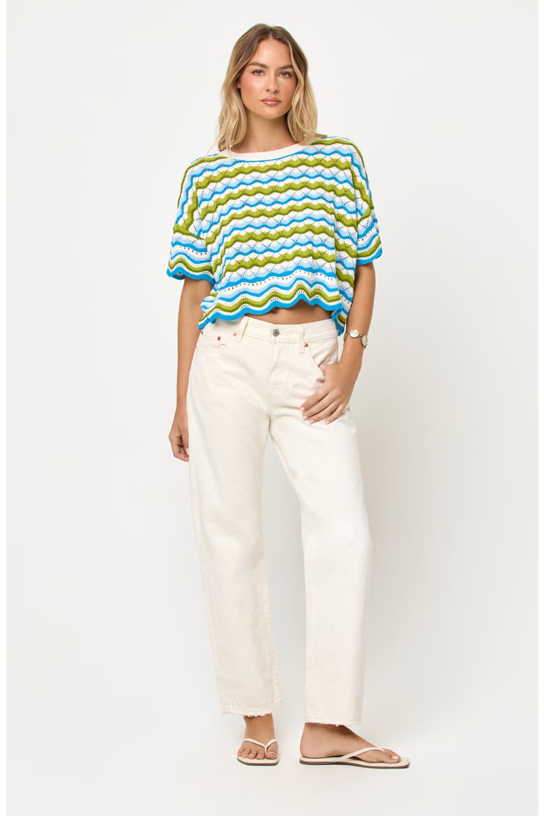 Sun Chaser Stripe Top, Alternate, color, ISLAND BREEZE