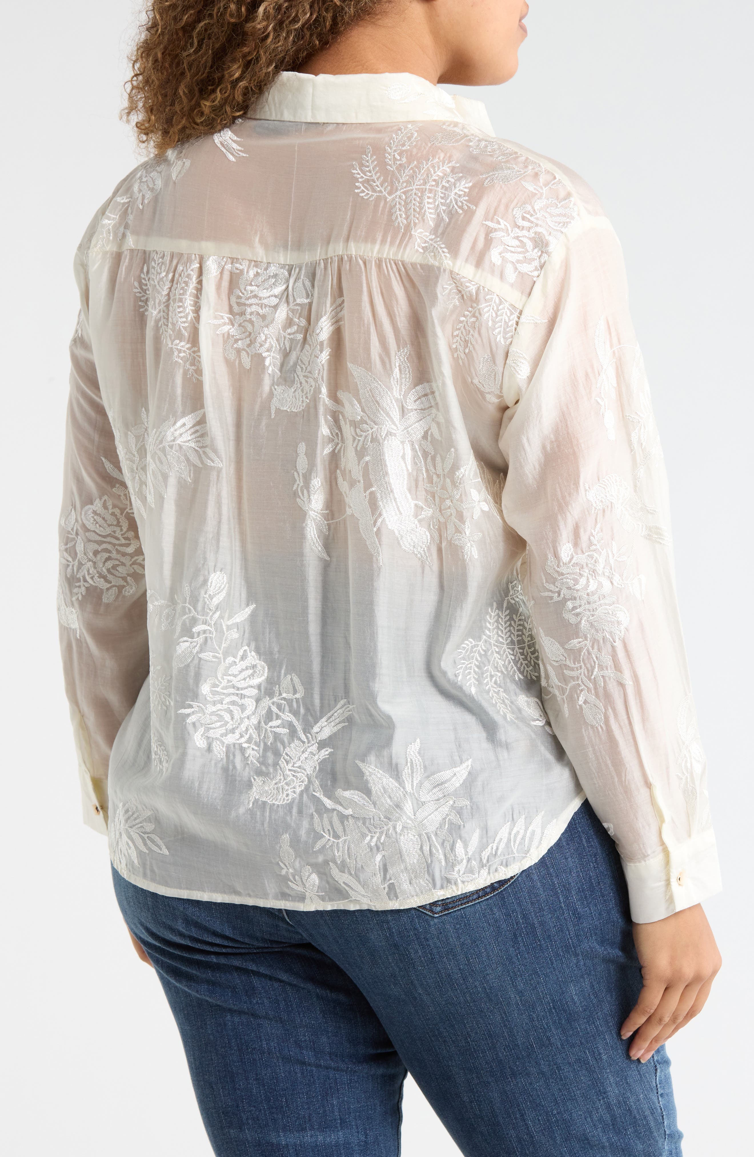 Embroidered Button-Up Shirt - image 2