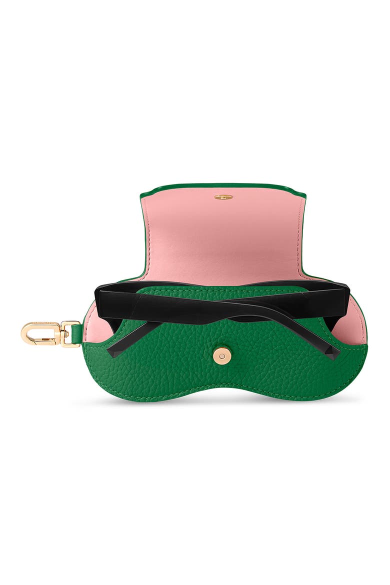 Leather Sunglasses Sling Case, Alternate, color, Emerald Lily
