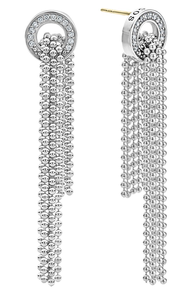 LAGOS Enso Caviar Diamond Drop Earrings, Alternate, color,