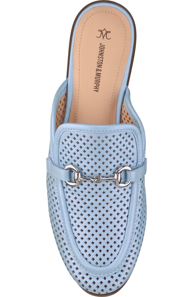 Johnston & Murphy Ali Perforated Bit Mule, Alternate, color, Light Blue Pearlized