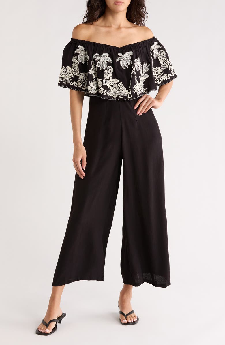Desigual Embroidered Popover Jumpsuit, Main, color,