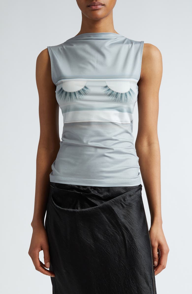Acne Studios x Katerina Jebb Eyelash Sleeveless Top, Main, color,