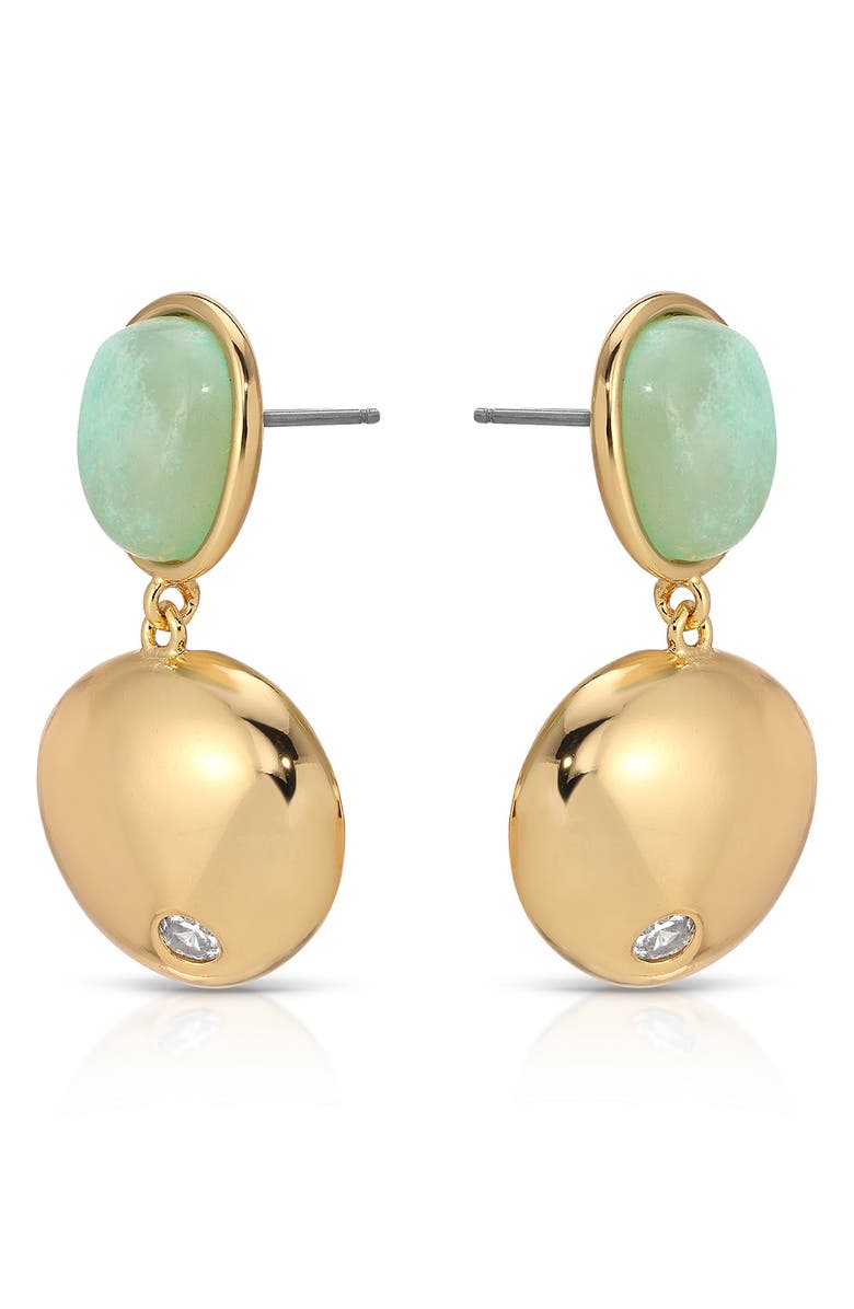 Ettika Stardust Sphere Drop Earrings, Alternate, color, Amazonite And Gold