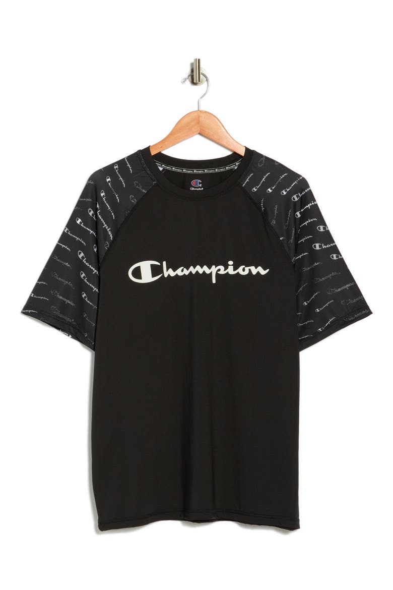 Raglan Sleeve Rashguard Top, Alternate, color, BLACK
