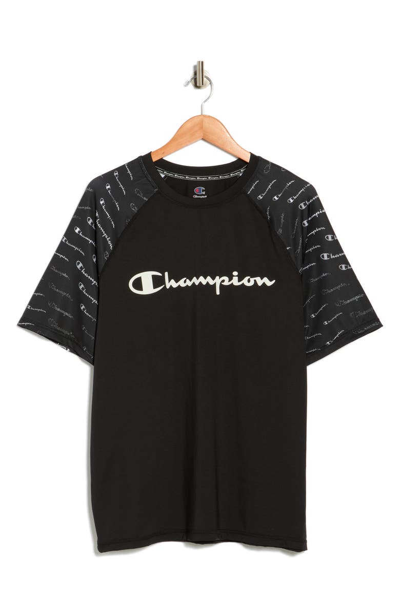 Champion Raglan Sleeve Rashguard Top, Main, color, Black