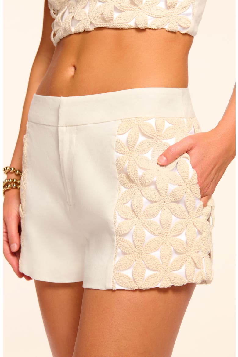 Erica Floral Stitch Shorts, Alternate, color, WHITE/ FLORAL