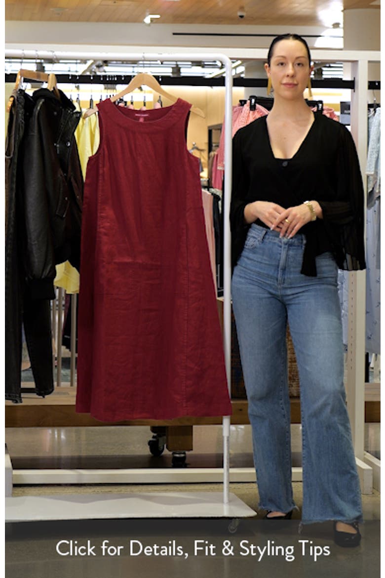 Cresting Waves Sleeveless Linen A-Line Dress video
