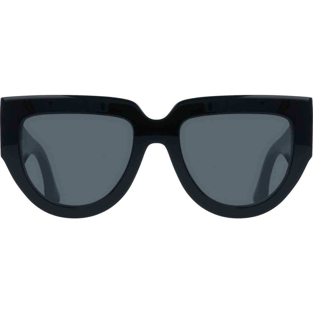 Victoria Beckham 53mm Classic Logo Tea Cup Sunglasses In Black