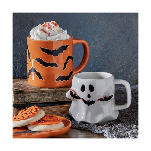Tag Halloween Black Bats Ceramic Mug Dishwasher Safe Orange In Orange