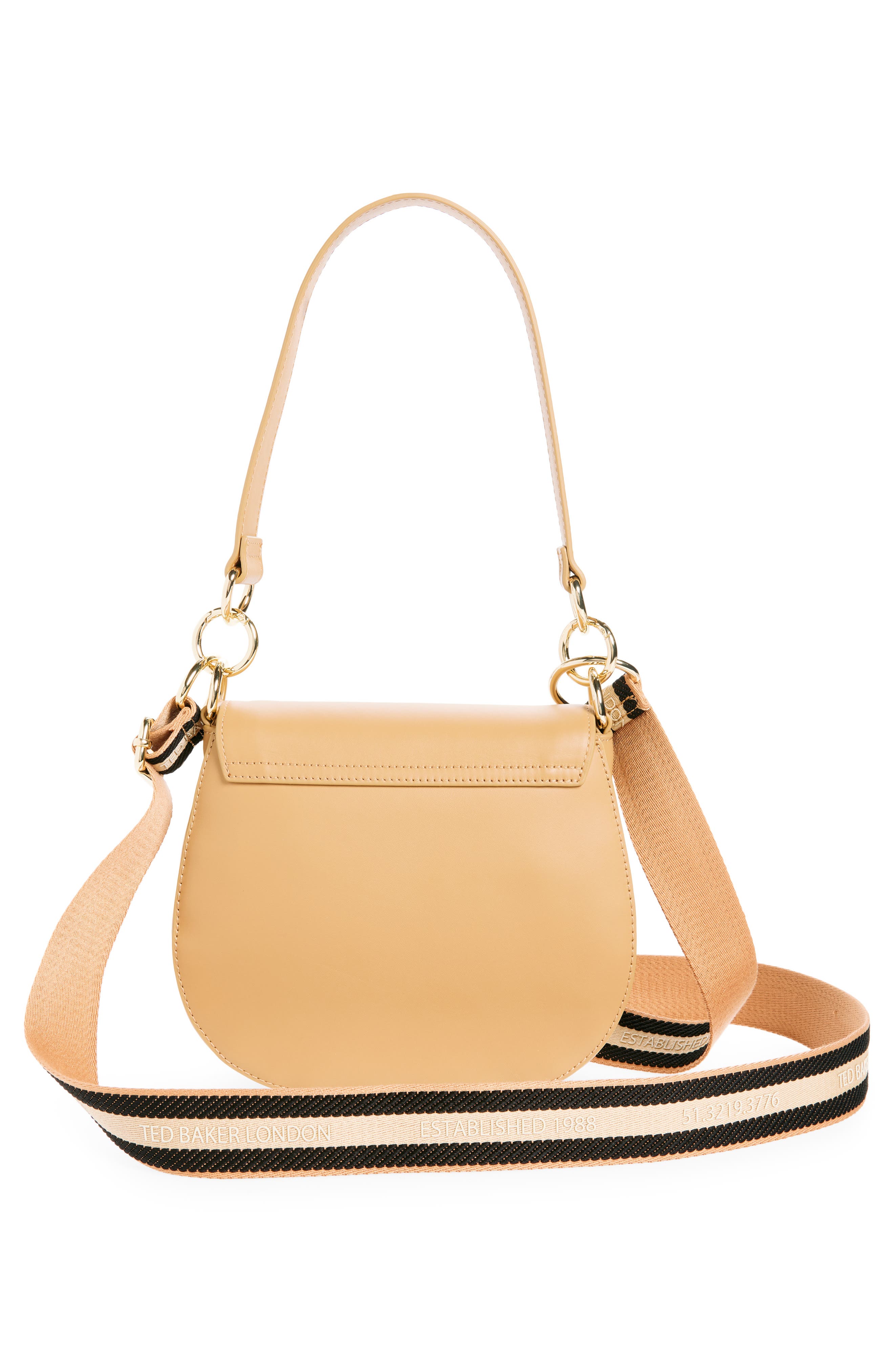 Ted Baker London Darcell Leather Saddle Bag, Alternate, color, 