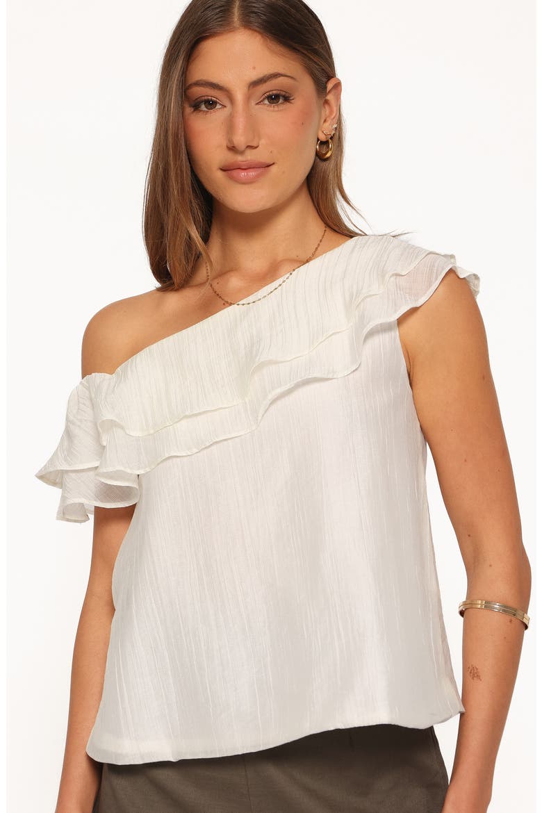 Veana One Shoulder Top, Alternate, color, CREAM
