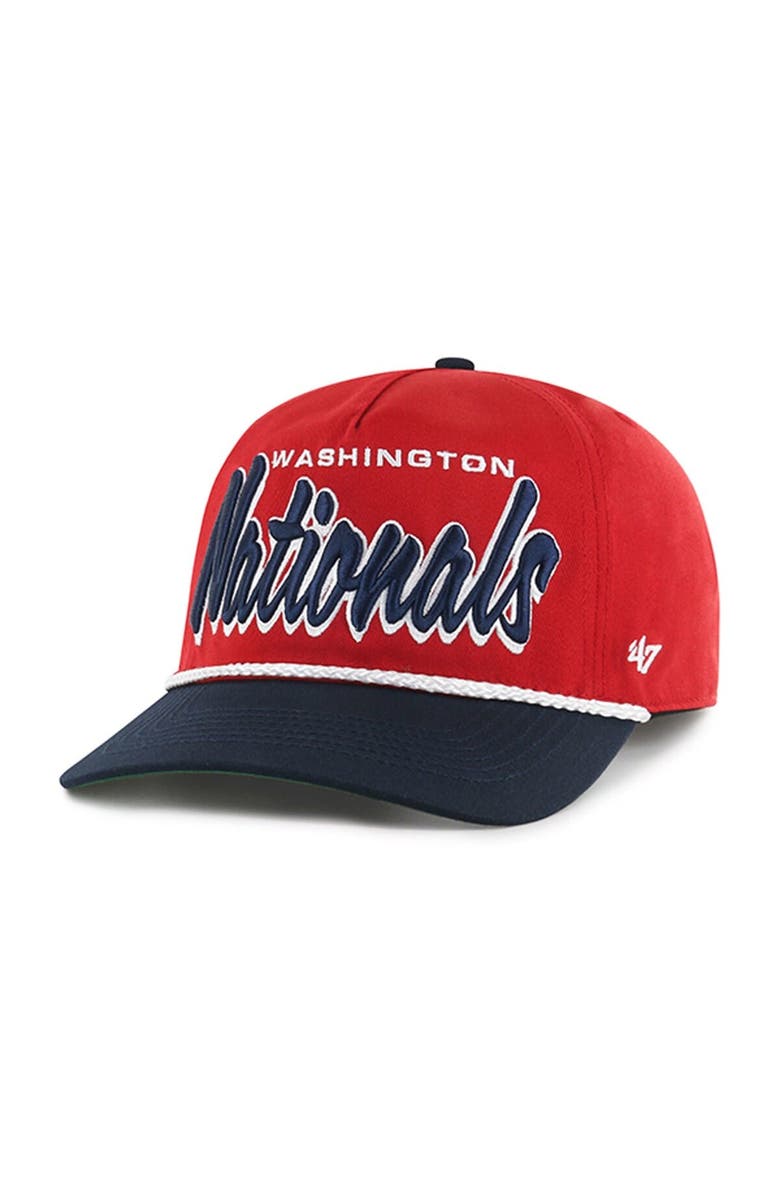 '47 Men's '47 Red Washington Nationals Dropshadow Rope Hitch Adjustable Hat, Alternate, color, 