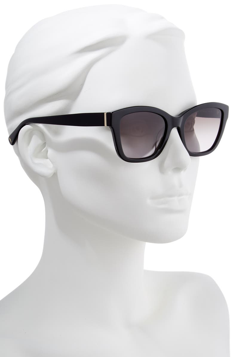 Longchamp Heritage 53mm Square Sunglasses, Alternate, color, Black