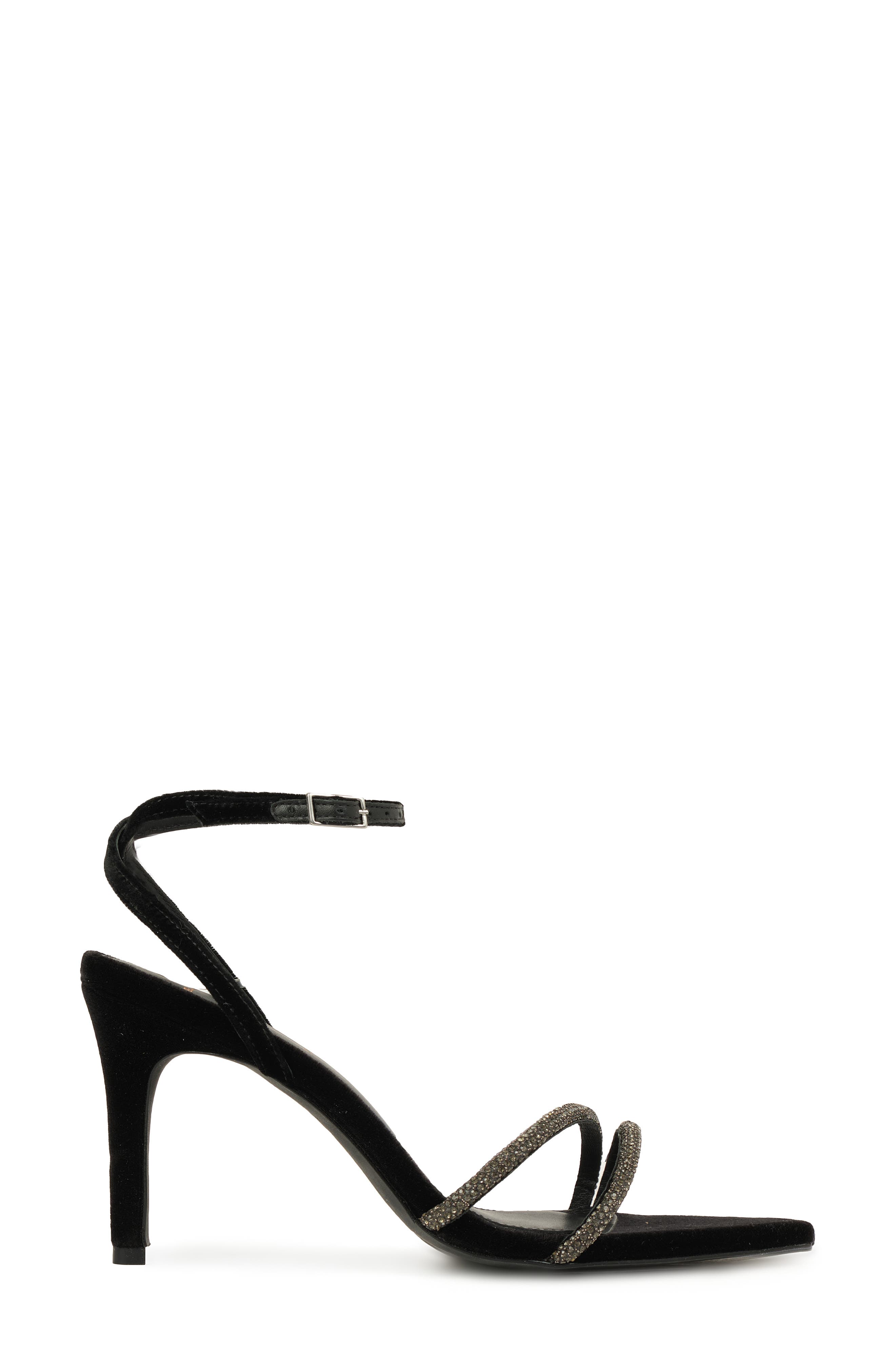 Ace Ankle Strap Pointed Toe Sandal, Alternate, color, BLACK VELVET