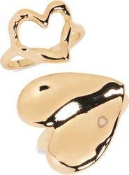 NORDSTROM RACK Set of 2 Molten Heart Rings