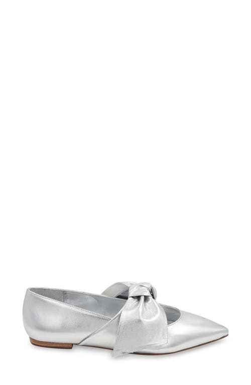 Bcbg Max Azria Prely Pointed Toe Flat In Silver