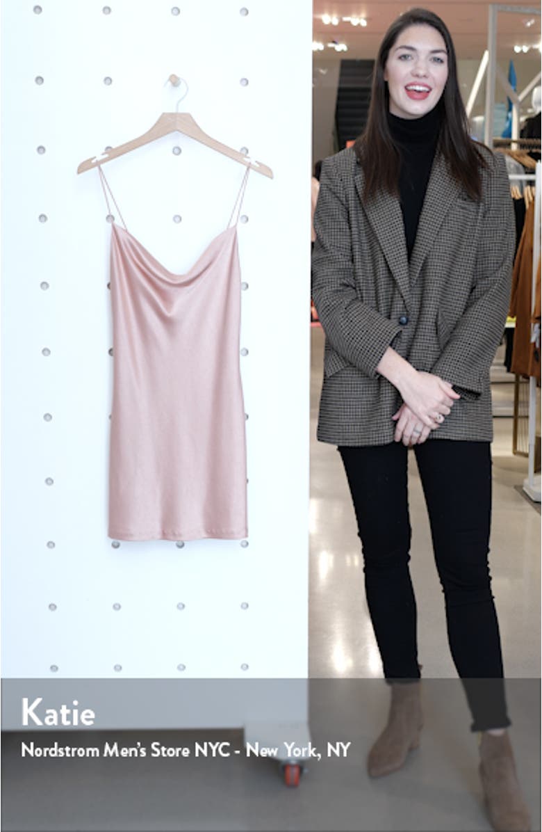 Harmony Cowl Neck Satin Minidress, sales video thumbnail