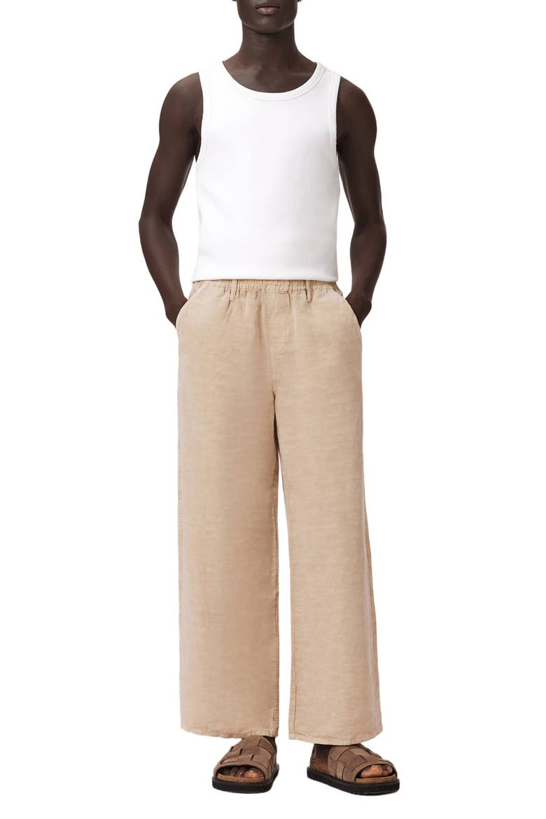 Korten Wide Leg Pull-On Pants, Alternate, color, SAND BROWN