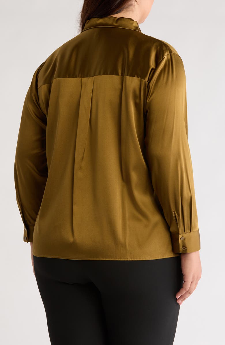 Eileen Fisher Classic Collar Stretch Silk Button-Up Shirt, Alternate, color,
