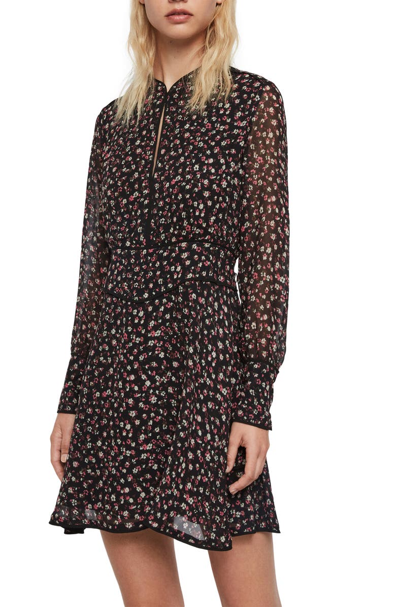 AllSaints Kay Ditz Floral Print Long Sleeve Dress, Alternate, color, 