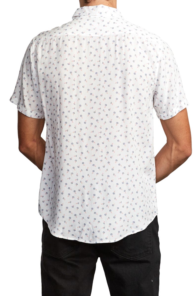 RVCA Prelude Floral Print Short Sleeve Button-Down Shirt, Alternate, color,