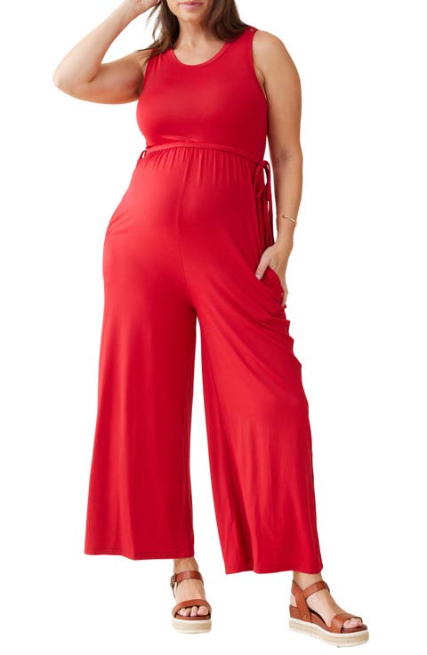 Wide Leg Maternity Jumpsuit