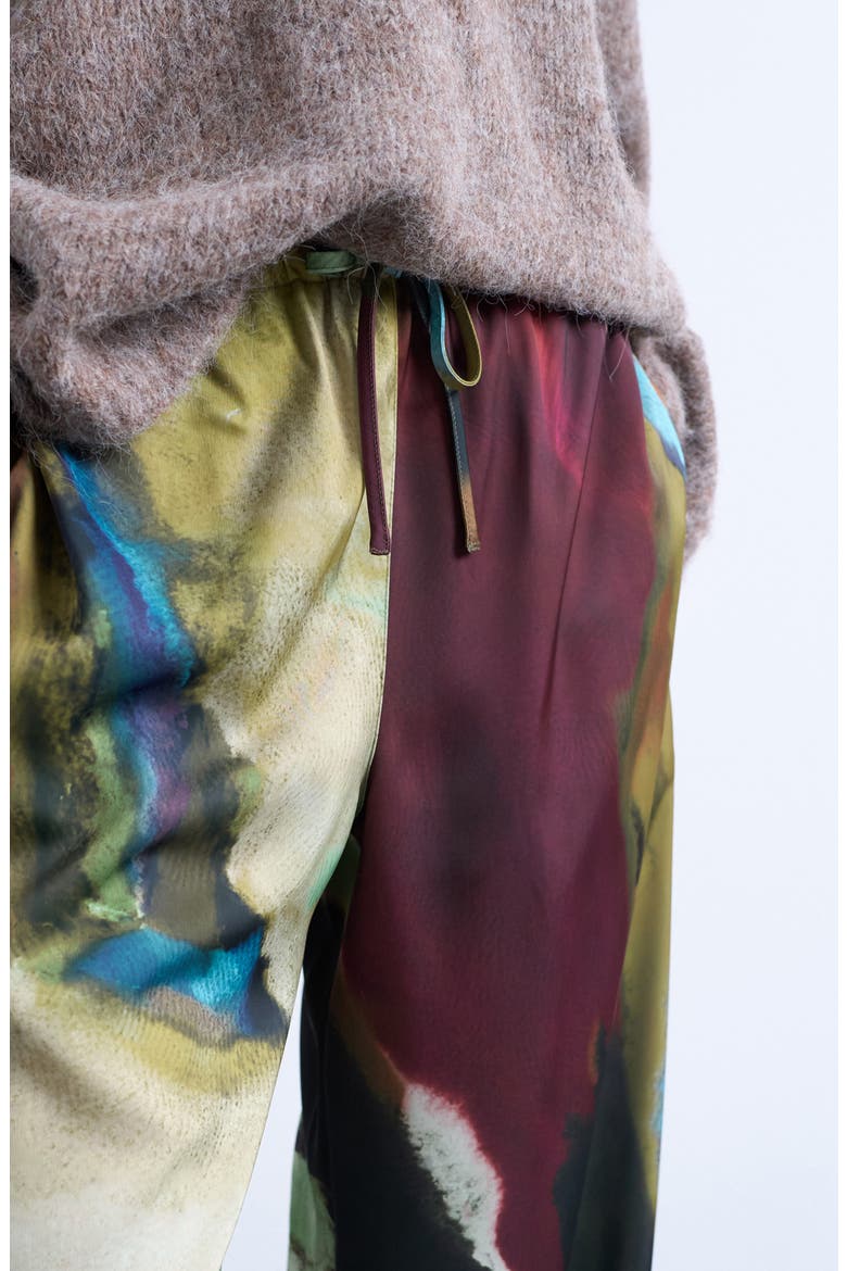 Printed Wide Leg Pants, Alternate, color, BURGUNDY MULTI