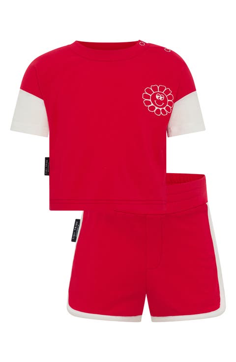 Sunny Tribe Layered Look Graphic T-Shirt & Shorts Set (Baby)