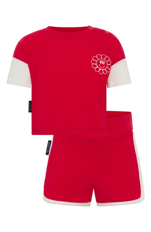 TINY TRIBE TINY TRIBE SUNNY TRIBE LAYERED LOOK GRAPHIC T-SHIRT & SHORTS SET