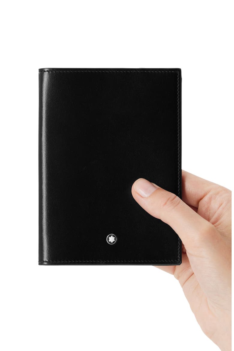 Meisterstück Leather Passport Holder, Alternate, color, BLACK
