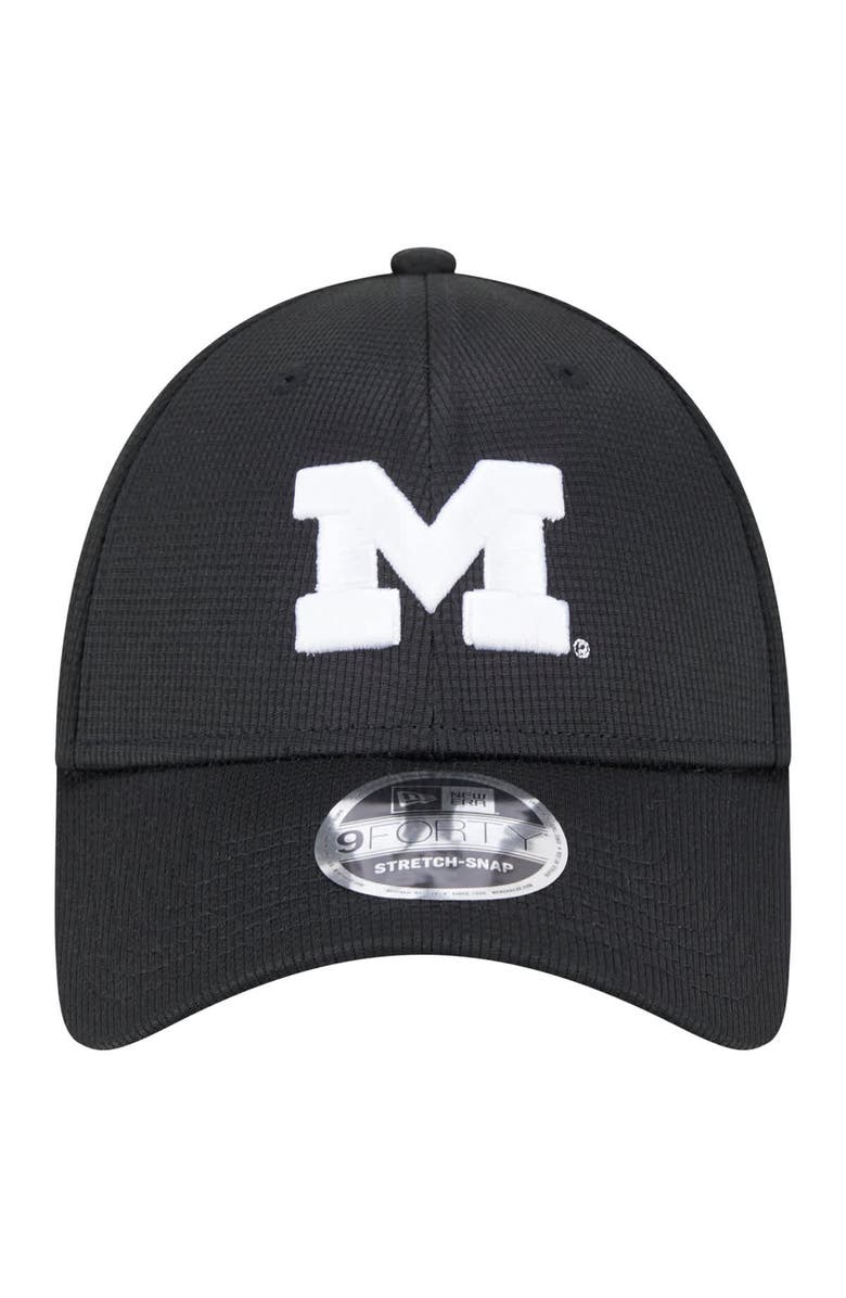 New Era Men's New Era Black Michigan Wolverines Pivot 9FORTY Stretch-Snap Adjustable Hat, Alternate, color, 