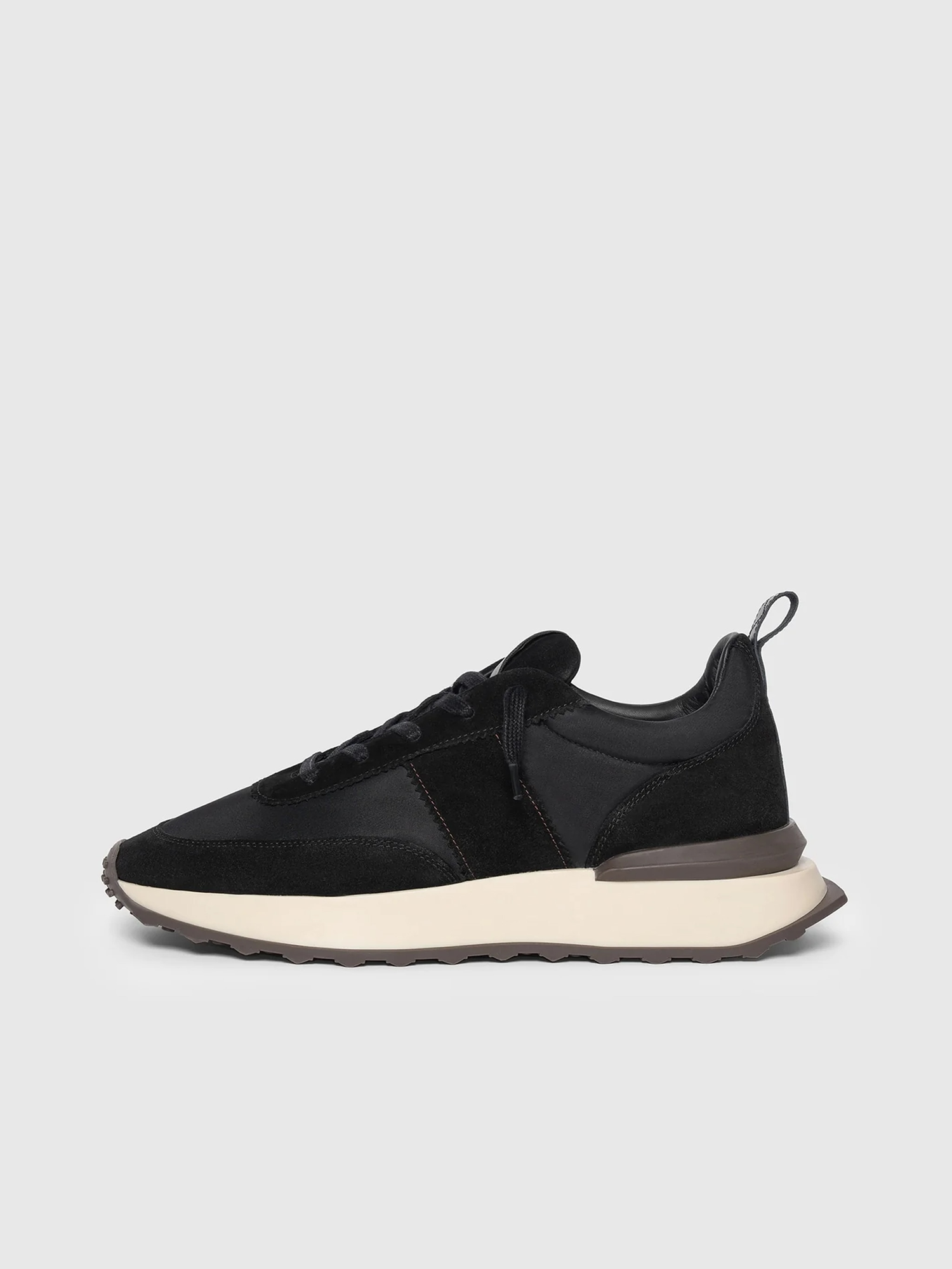Manière De Voir Monaco Suede and Nylon Runner, Main, color, Black