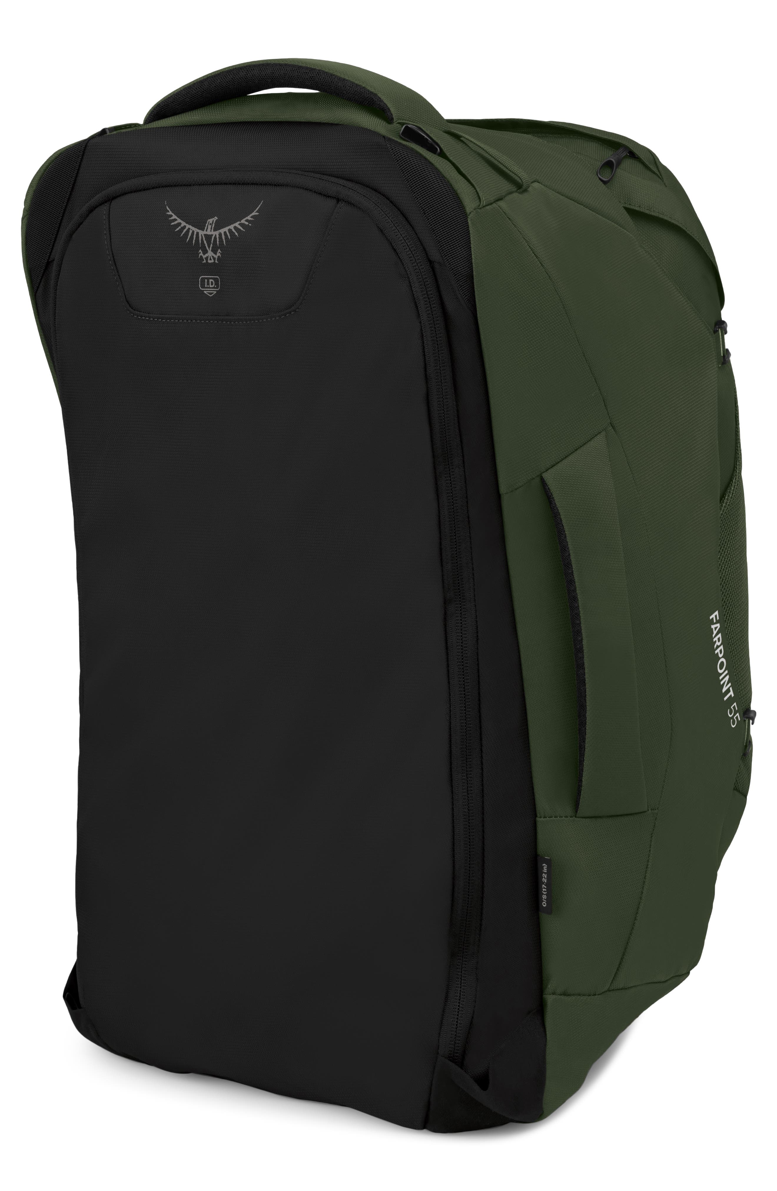 Osprey Farpoint 55-Liter Travel Backpack, Alternate, color, Gopher Green