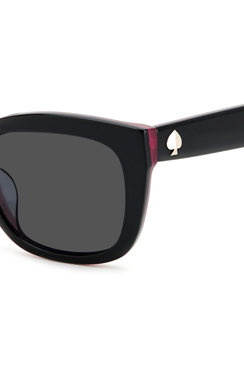 Kate Spade New York tammy 53mm rectangular sunglasses, Alternate, color, Black / Grey
