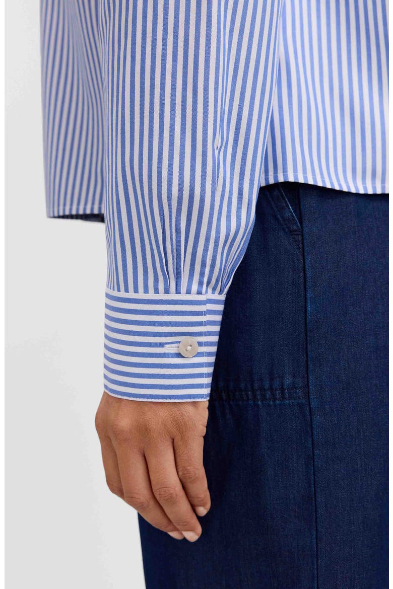Jodie Stripe Cotton Button-Up Shirt, Alternate, color, POWDER BLUE/ WHITE