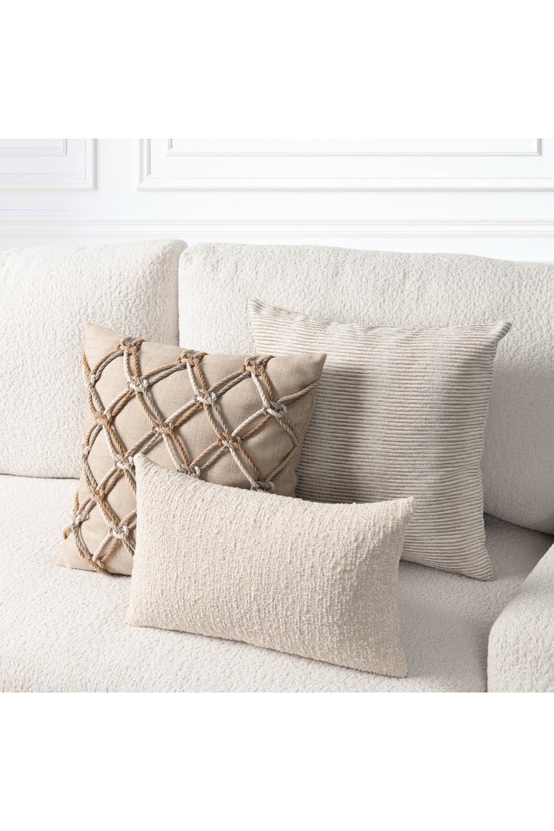 Alto Textured Boucle Indoor & Outdoor Woven Accent Pillow & Insert, Alternate, color, Crema